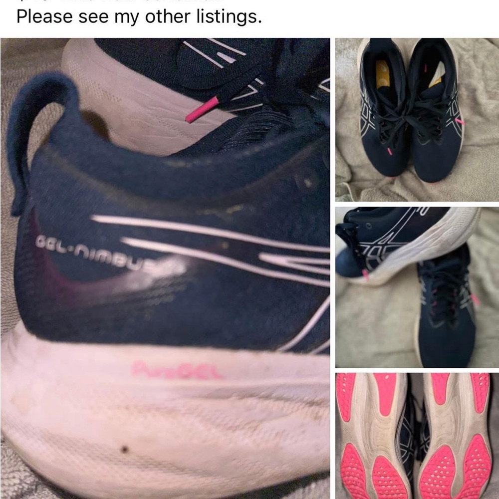 ASICS Gel-Nimbus Navy and Pink Running Shoes